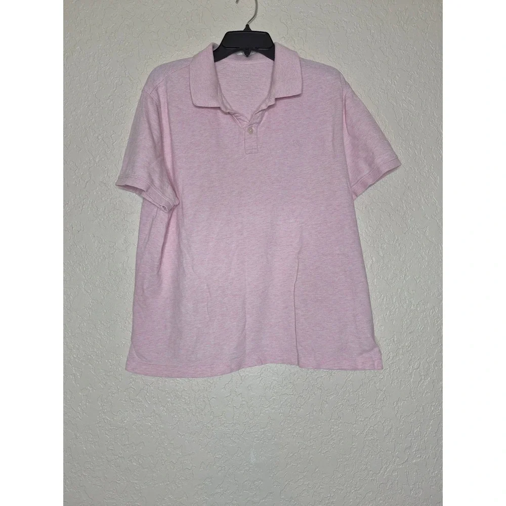 Banana Republic Mens Pink Organic Cotton Pique Short Sleeve Polo Shirt Size XL